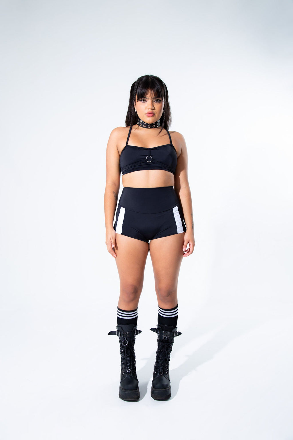 Black Striped Shorties