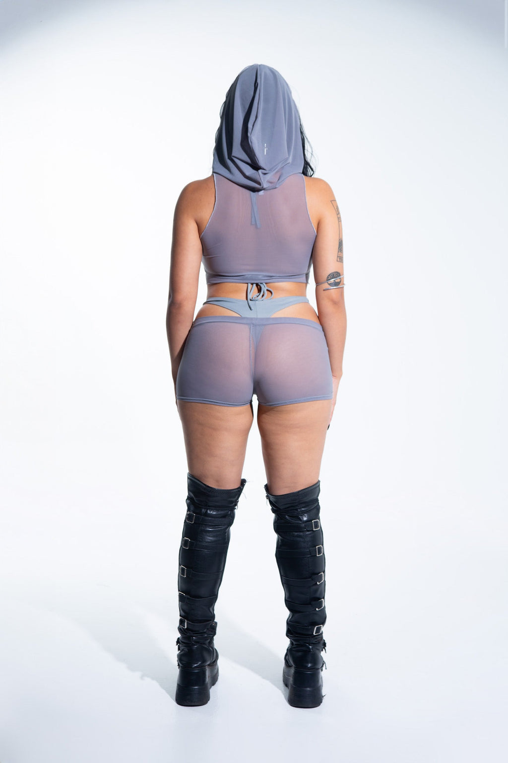 Low Rise Shorts - Gray Mesh