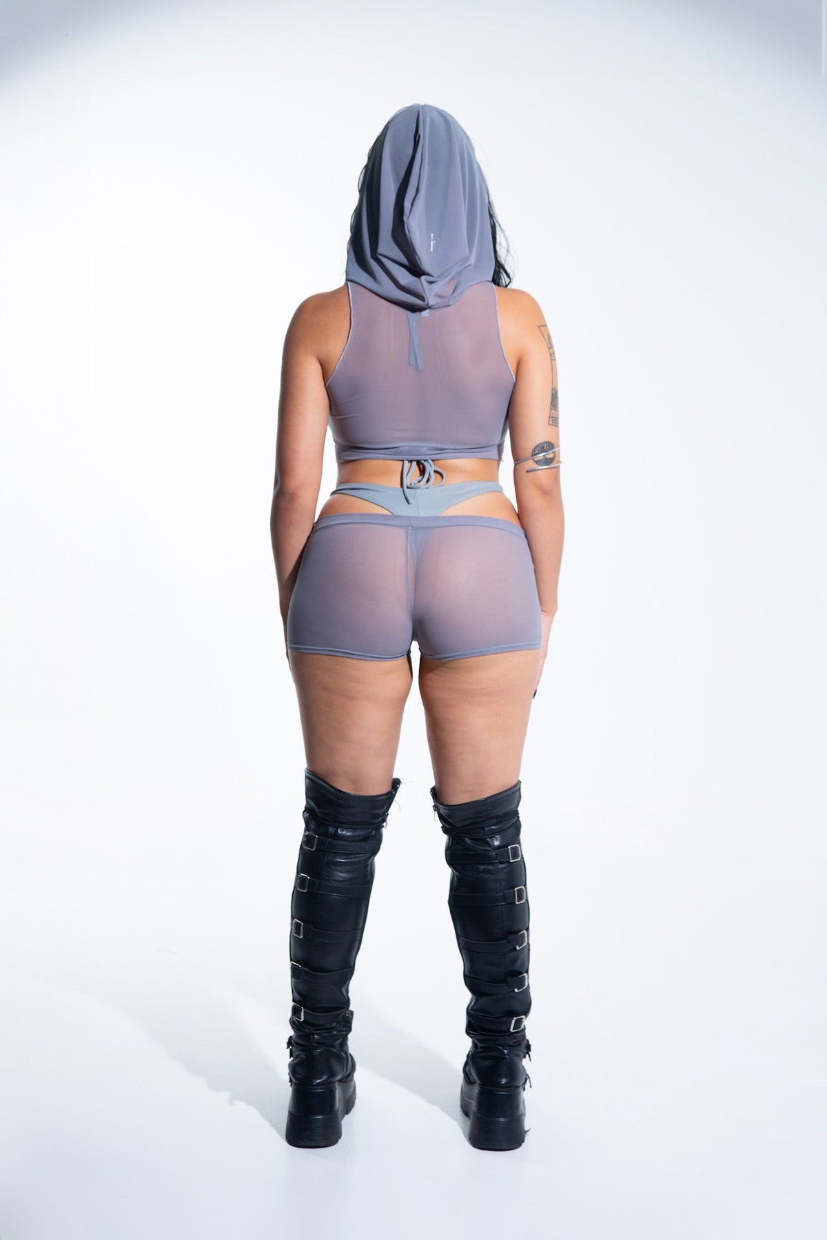 Low Rise Shorts - Gray Mesh