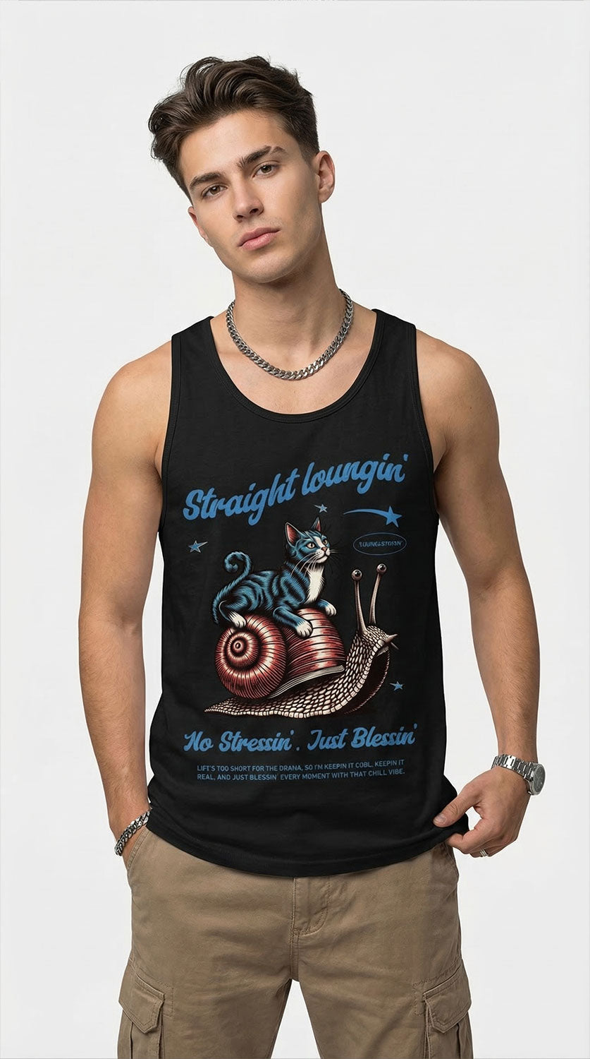 Straight Loungin' Cat Tank Top